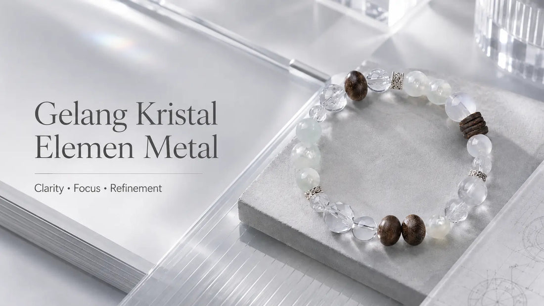 Gelang Kristal Elemen Metal: Makna Kejernihan, Warna Putih Silver, dan Metal Veil ASTAQI