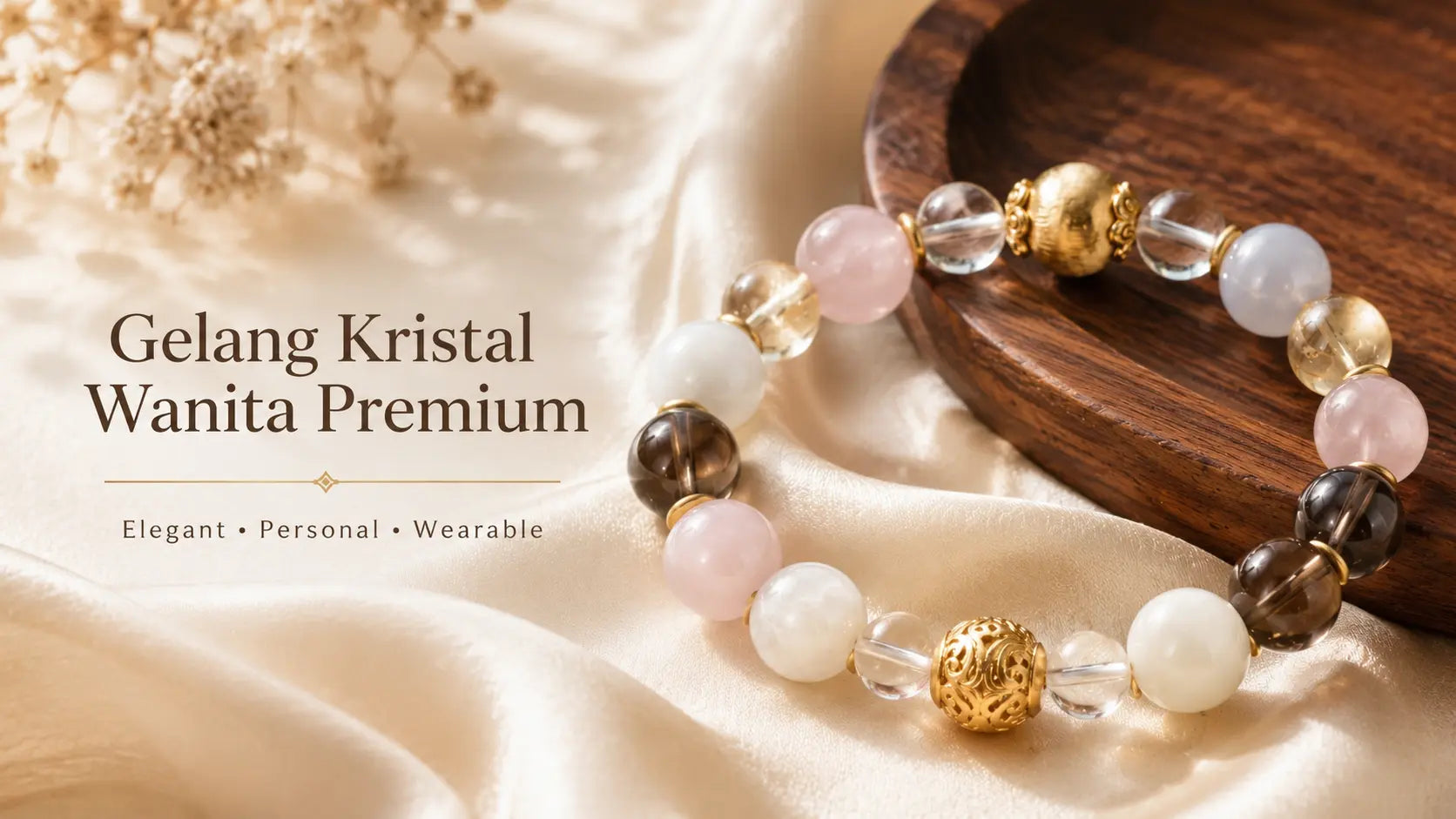 Gelang Kristal Wanita Premium: Cara Memilih Gelang Batu Alam yang Elegan, Personal, dan Tidak Terlihat Murah