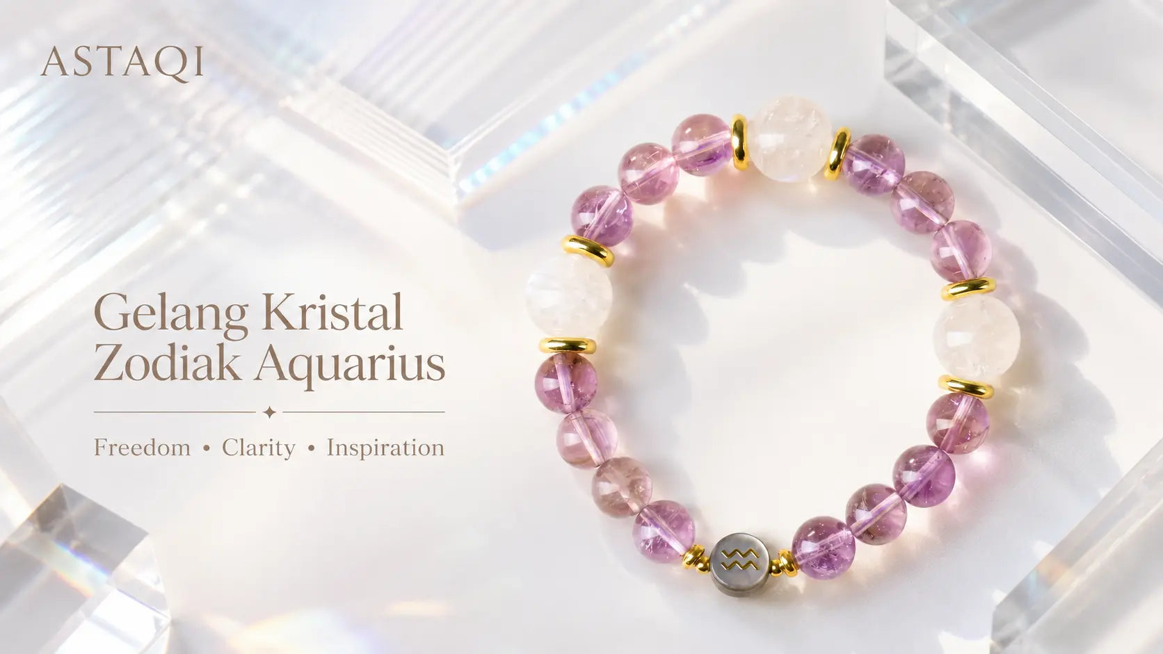 Gelang Kristal Zodiak Aquarius: Karakter, Warna Kristal, dan Desain untuk Energi yang Bebas