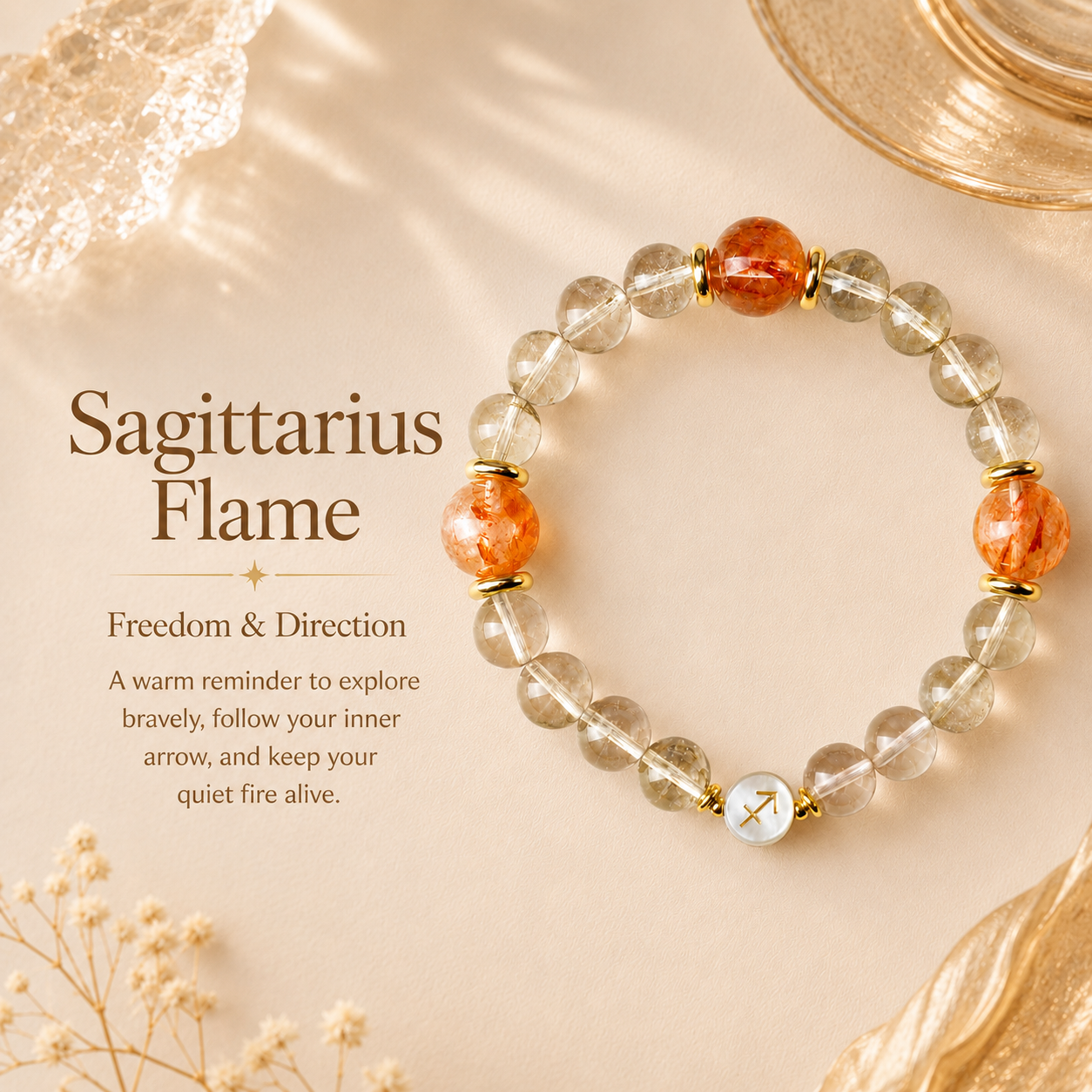 Sagittarius Flame | Gelang Kristal Zodiak Sagittarius