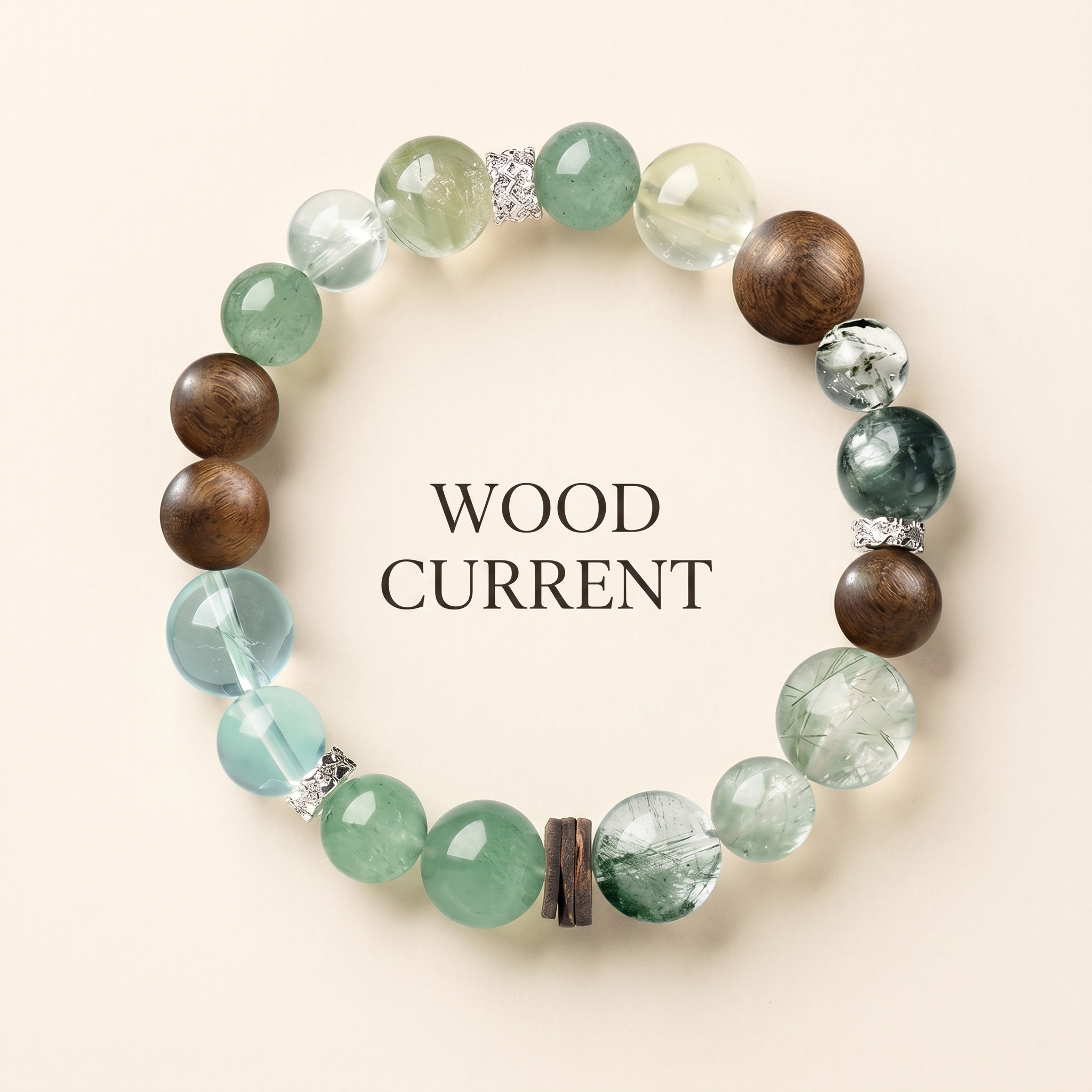 Wood Current | Gelang Kristal Elemen Kayu